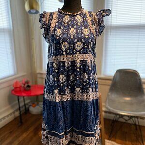sea new york indigo batik cottagecore fairy forage boho tunic dress